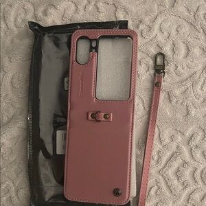 Galaxy FLIP NWT Pink Phone Case with Strap